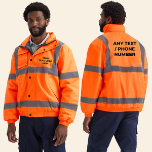 Nouvelle veste de travail imperméable respirante à fermeture éclair avec logo personnalisé réfléchissant, haute visibilité, softshell - Product Image 5