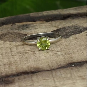 Peridot Gemstone <b>Ring</b> for Women Handmade Elegant Jewelry in 925 Sterling Silver Solid Silver Artisan Crafted <b>Green</b> Stone <b>Ring</b> - Product Image 6