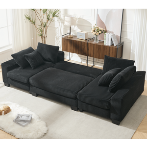 Nuovo Arrivo: Divano Letto Oversize a U da 114 Pollici, 2-in-1, Convertibile, con Funzione Estraibile, per Soggiorno, con Video - Product Image 4
