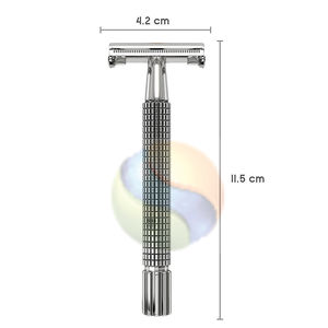 Navaja de Afeitar Clásica de Doble Filo con Mango de Acero Inoxidable de Alta Calidad para Barberos, Diseño Elegante para Hombres - Product Image 3