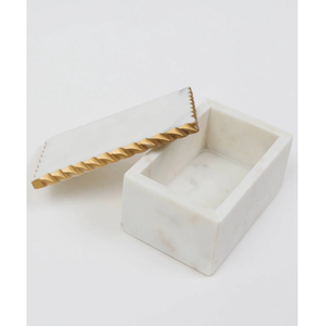 Boîte à bijoux en marbre avec couvercle en laiton, boîte d'emballage pour bijoux, boîte de rangement pour boucles d'oreilles, bagues, pendentifs - Product Image 6