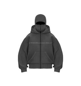 Sudadera con Capucha de Moda Otoño-Invierno con Doble Capucha y Pasamontañas Ninja, 100% Algodón, Personalizable con Cremallera, Ropa Exterior para Hombre y Mujer - Product Image 3