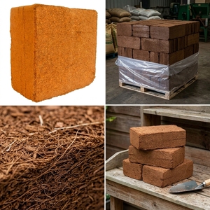 บล็อกใยมะพร้าวขายส่ง ขนาด 30x30x10 ซม. น้ำหนัก 5 กก. - สารปรับสภาพดินออร์แกนิก เป็นมิตรต่อสิ่งแวดล้อม สำหรับการเกษตรและการปลูกพืช ผลิตจากทัมมิลนาฏูด นำเข้าจากต่างประเทศ - Product Image 3