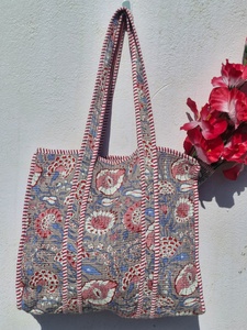 FABRICATEFIZZ Vintage Lightweight <b>Quilted</b> Cotton Tote Bag Handmade Shoulder <b>Handbag</b> Shopping Travel Beach OEM ODM Wholesale - Product Image 4