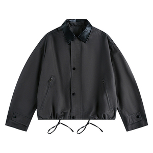 <b>Mens</b> Oversized Bomber <b>Jacket</b> Relaxed Fit Casual Urban Outerwear <b>Lightweight</b> Fashion Streetwear Daily Coat Trendy Modern Style - Product Image 5