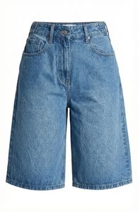 Shorts de Mezclilla para Hombre, Corte Holgado, Cintura Media, Pierna Ancha, Estilo Casual, Bermuda, para Verano - Product Image 2
