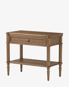 Mahera Classic Nightstand with Storage Solid Teak Wood Natural Finish for Bedroom Apartment & Hotel Use - Product Image 1