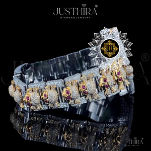 Reloj JH de Lujo con Diseño de Calavera y Diamantes, Caja de Oro Blanco, Cristal de Zafiro, 40 mm, Analógico, de Cuarzo, para Hombre, con Cierre Desplegable y Correa de Acero Inoxidable - Product Image 6