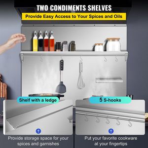 36 X 29.5 Inch Stainless Steel Range Backsplash Shelf Silver Splash <b>Plate</b> <b>Wall</b> Shield for Range Hood - Product Image 5