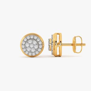 Boucles d'oreilles clous en diamant de laboratoire rond Halo - Product Image 2