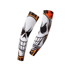 Manchons de cyclisme unisexes blancs, protection anti-UV, sans coutures, en spandex et polyester, pour adultes, équipement de sport d'extérieur - Product Image 2