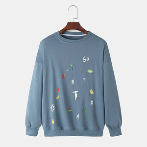 ผู้ผลิตเสื้อสเวตเชิ้ตคอกลมปักโลโก้ตามสั่งสำหรับผู้ชาย ผ้าฝ้าย 100% เสื้อผ้ากีฬาแนวสตรีทแบบเรียบง่ายทรงโอเวอร์ไซส์ - Product Image 1