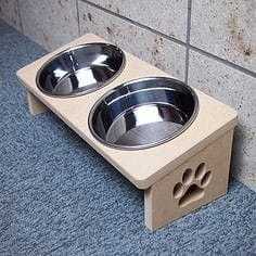 Comedero de madera hecho a mano para perros, estación de alimentación elevada para gatos, cachorros y perros de razas grandes, uso diario. - Product Image 2