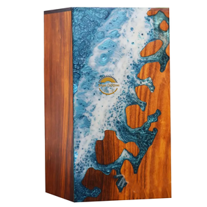 Resin Art Ocean Wave <b>Vase</b> Unique Handmade Decorative Wooden Urn Epoxy Home & Office Memorial Ashes Keepsake Display by AYAANS - Product Image 1
