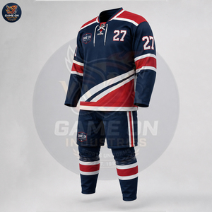OEM ODM Service Durable Best Custom Sublimated Team Wear Breathable Athletic Apparel OEM ODM Service Ice Hockey Uniform Set - Product Image 4