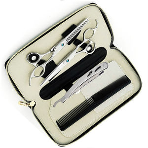 New Style Sharp Barber <b>Thinning</b> Shears Kit with <b>Mirror</b> Polish Stainless Steel Scissors Set Steel Handle Comb Lightweight - Product Image 1
