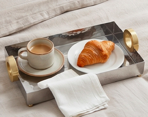 Porte-serviettes de table en acier inoxydable avec poignées dorées, élégant support à serviettes en métal pour la table et la cuisine - Product Image 6