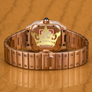 High End Rose Gold Diamond Bracelet Watch Men Full Iced Out <b>Wristwatch</b> - Product Image 4