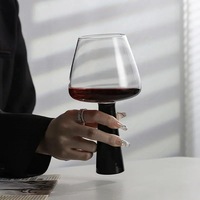 Verres à pied noirs rétro, verres ronds simples et élégants, verres à vin créatifs faits à la main, verres à champagne, verres à cocktail Mojito, cadeaux