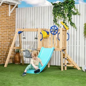 Wooden Toddler Toy Swing Set with <b>Slide</b> - Product Image 1