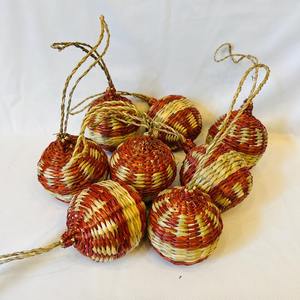 Boules de Noël en rotin naturel de haute qualité, faites à la main, décorations murales pour la maison, cadeaux fabriqués au Vietnam - Product Image 4