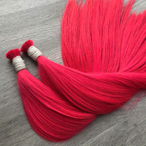 Extensiones de cabello humano a granel 100% atadas a mano de fábrica al por mayor, doble cutícula dibujada alineada, cabello de trama Genius - Product Image 2