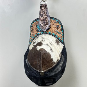 Premium Cowhide Leather Magnetic Hat <b>Clip</b> Hand <b>Tooled</b> Western Floral Design Secure Hat Holder Accessory for Outdoor & Daily Use - Product Image 6