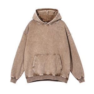 Sudadera con Capucha Estilo Acid Wash para Hombre – Sudadera Oversize de Felpa de Algodón Grueso con Capucha Ajustable, Bolsillo Frontal y Dobladillo Acanalado - Product Image 2