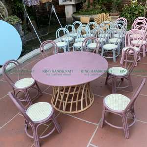 ชุดโต๊ะและเก้าอี้สำหรับงานปาร์ตี้กลางแจ้งวัสดุธรรมชาติเป็นมิตรต่อสิ่งแวดล้อม - Product Image 3