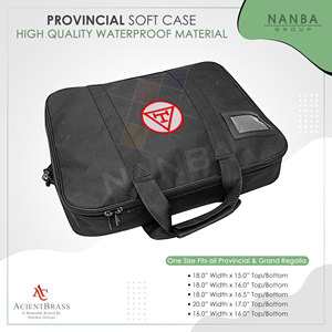 Estuche blando para mandil masónico con cierre de cremallera, emblema masónico del Arco Real, ligero, negro, estuche blando MM - Cordura - Product Image 6