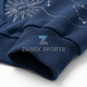 Sudadera con capucha de algodón grueso ZABEX con cremallera completa y diseño de pedrería, ropa de calle transpirable personalizada para hombre, invierno, PAKISTÁN - Product Image 3