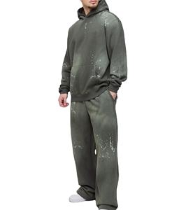 Chándal de lana de algodón personalizado OEM, jersey de talla grande, Sudadera con capucha, chándal para hombre, chándal lavado transpirable - Product Image 4