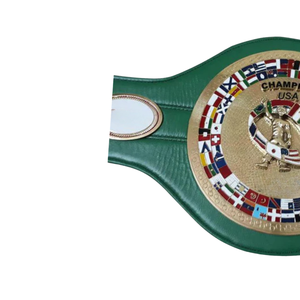 Ceinture de champion de lutte américaine verte avec drapeaux, design personnalisé, ceinture de champion plaquée or, qualité supérieure - Product Image 3
