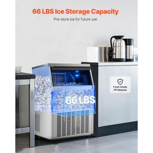 Attrezzatura di Refrigerazione per Cucine Commerciali, Macchina per Ghiaccio Indipendente da 265 libbre/24H, 108 Cubetti di Ghiaccio in 15 Minuti, 66 libbre (Grande) - Product Image 3