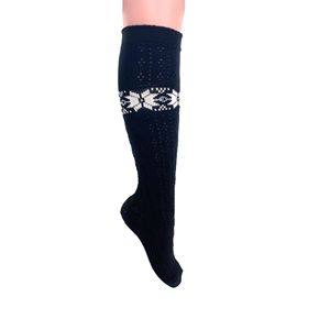 Chaussettes hautes en coton tricoté pour femmes, design original, 1 paire - Product Image 2