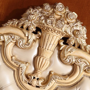 Free Shipping Luxury Gold Solid Mahogany Wood <b>Antique</b> European Carved Bedroom Set Furniture Made Indonesia Kiky Home Furniture - Product Image 3