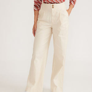 Pantalon plissé vintage taille haute à motif ballon pour femme, nouvelle collection automne 2026, avec fermeture éclair, longueur cheville - Product Image 2