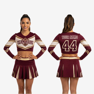 Costumes de danse style strass, uniformes de cheerleading confortables en spandex, logo personnalisé OEM, uniformes de cheerleading pour enfants du lycée - Product Image 1