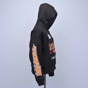Sudaderas con Capucha de Invierno de Primera Calidad con Logotipo Personalizado, 100% Algodón, con Cierre de Cremallera, Apliques Bordados en la Parte Delantera, Trasera y Mangas para Hombre - Product Image 6