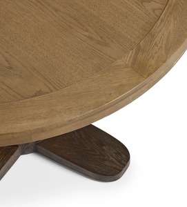 Modern Classic Solid Wood <b>Round</b> Dining <b>Table</b> with Unique Pedestal Base Dark Finish for Dining Room Restaurant Hotel Project - Product Image 4