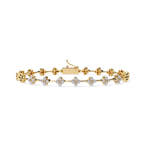 กำไลข้อมือหินธรรมชาติทรงมรกต AMBER JEWELS 18K ชุบโรเดียม ดีไซน์กรงเล็บแบบฮิปฮอป รูปทรงเรขาคณิต คลาสสิก สำหรับทุกเพศ IGI - Product Image 1