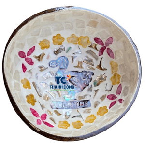 Vietnam Supplier <b>Cheap</b> Mother of Pearl COCONUT SHELL BOWL Low MOQ Souvenir <b>Gift</b> Shell Inlay Bowl Factory Direct Bulk Price - Product Image 1