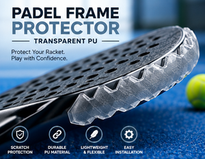Protecteur de cadre de raquette de padel en TPU transparent, texture en grille, protection des bords, film anti-usure pour raquette de padel, utilisation universelle - Product Image 2