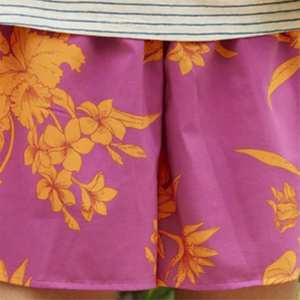 Women's Mid Waist Floral Printed Shorts With Pockets <b>Elastic</b> Waist Casual Style Breathable Knitted Cotton - Product Image 3