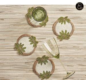 Modern Beaded Coasters Set Handmade Unique Drink Mats <b>Table</b> <b>Protectors</b> Stylish Home Decor Perfect for Parties Gifts Weddings - Product Image 2