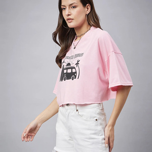 Ropa Casual Cómoda de Fábrica, Camiseta Corta Básica para Mujer, Ropa de Moda de Algodón para el Día a Día, Camiseta Corta Moderna al por Mayor para Mujer - Product Image 3