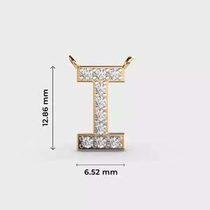 Rhodium Plated 925 Silver Luxury Moissanite Letter I Pendant Charm Brilliant Cut Channel Setting Minimalist <b>Initial</b> Party - Product Image 1