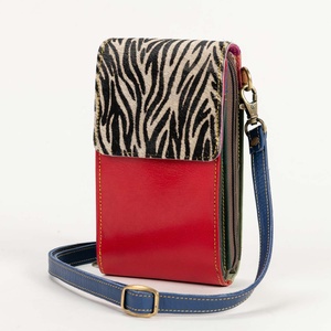 Hot Selling Women's Stylish Recycled Genuine Leather Satchel phone cover <b>bag</b> Unique Multi-Use <b>Rainbow</b> Color - Product Image 1