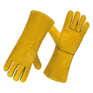 Cowhide Split Leather Long Cuff Welding <b>Gloves</b> Anti Static Anti Slip Anti Cut Spark Resistant Features Industrial Safety <b>Gloves</b> - Product Image 2