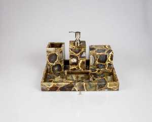 Stylish Resin Modern Bathroom Set Handcrafted with Durability Easy to Clean Vibrant Decor for Your Home Unique and Portable - Product Image 5